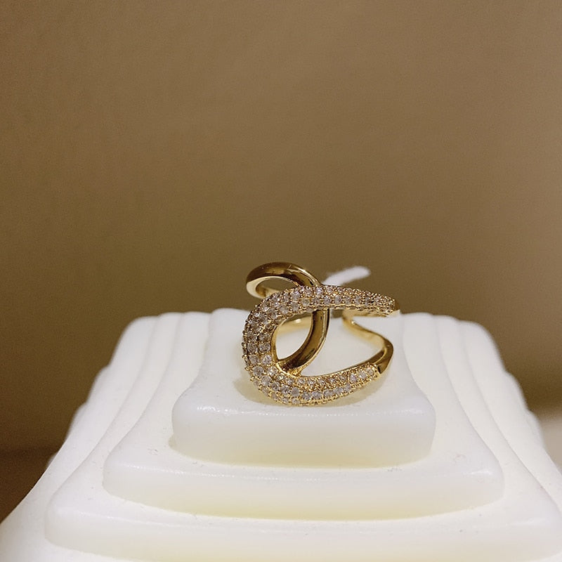 Zircon Cross Open Ring