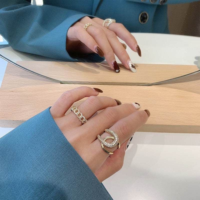 Zircon Cross Open Ring