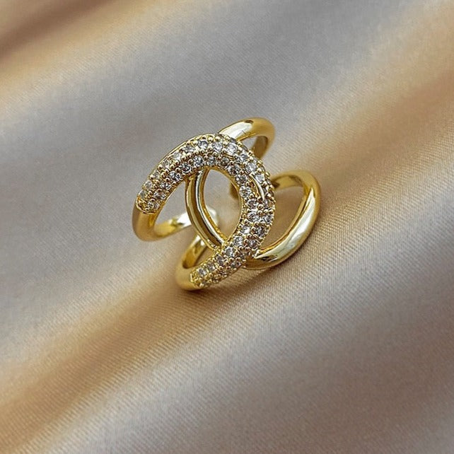 Zircon Cross Open Ring