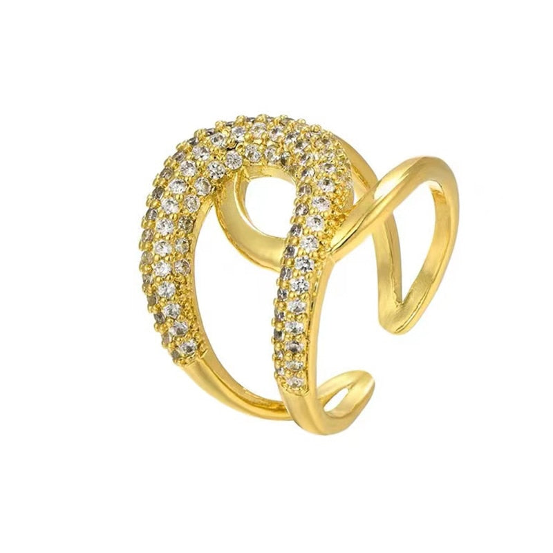 Zircon Cross Open Ring