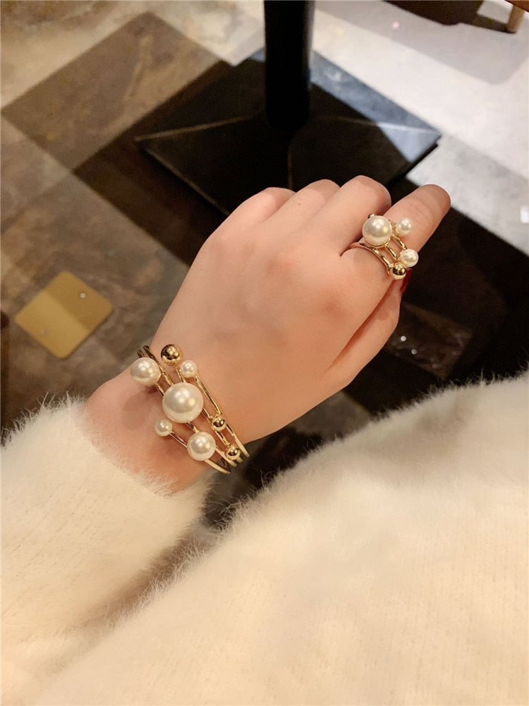 Pearl Opening Bracelet