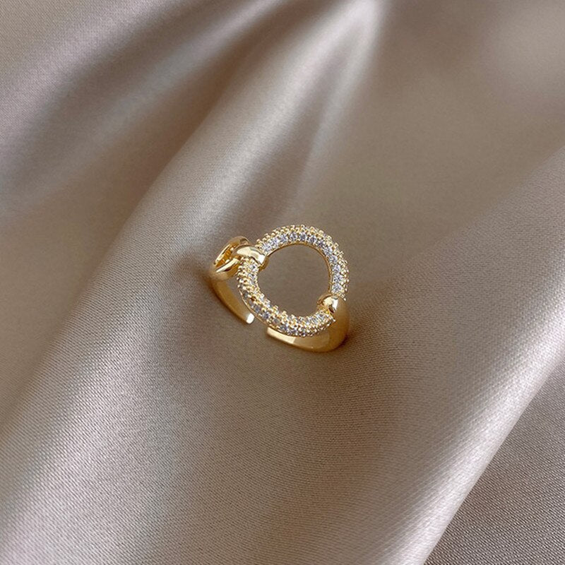 Classic Zircon Circle Open Ring