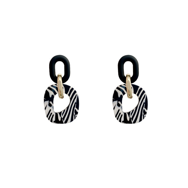 Vintage Acrylic Monochrome Earrings