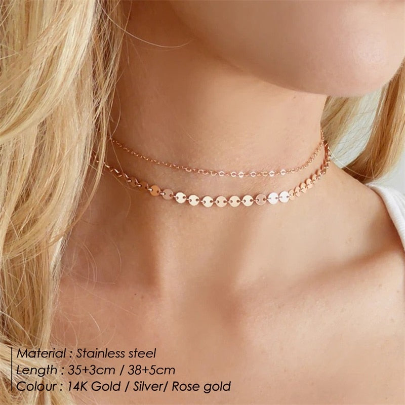 3pcs Separated Stainless Steel Layered Necklace