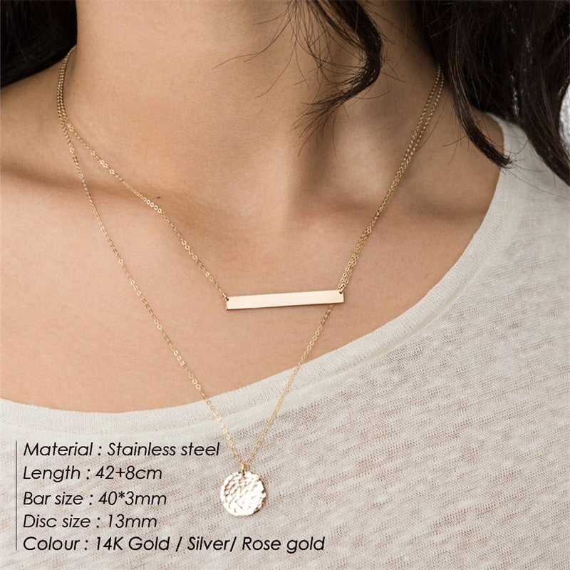 3pcs Separated Stainless Steel Layered Necklace