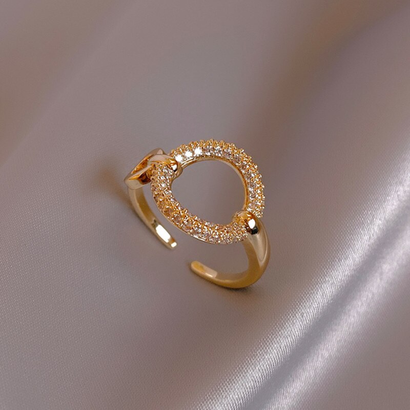 Geometric Round Square Adjustable Rings