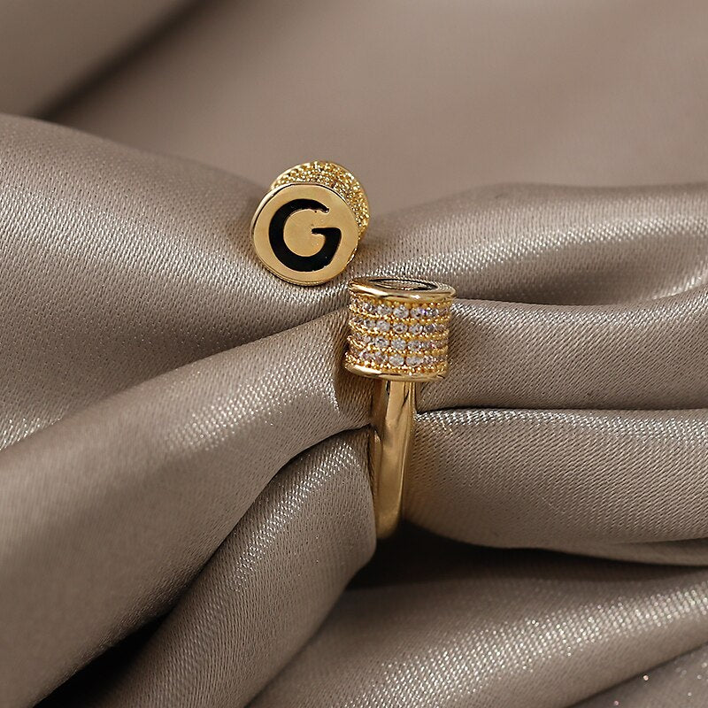 Letter G Open Adjustable Ring