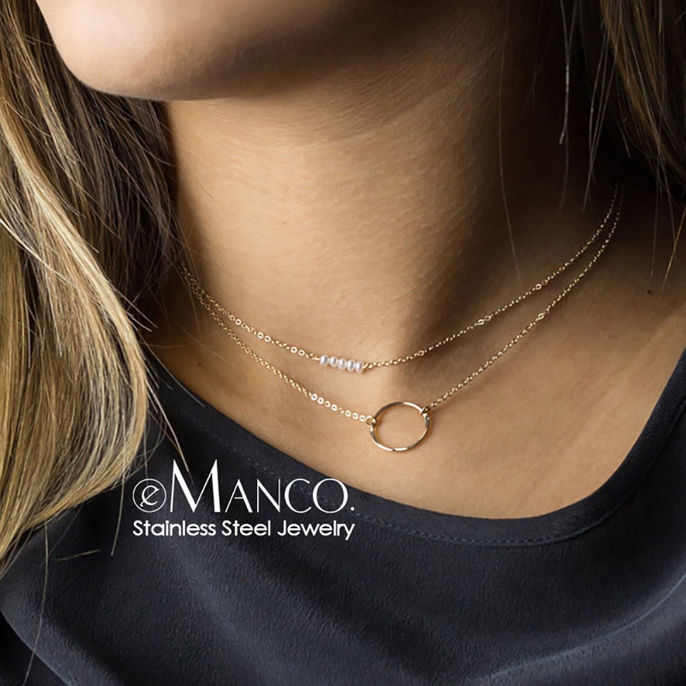 Stainless Steel Layers Necklace