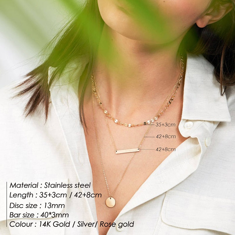 Stainless Steel Layers Necklace