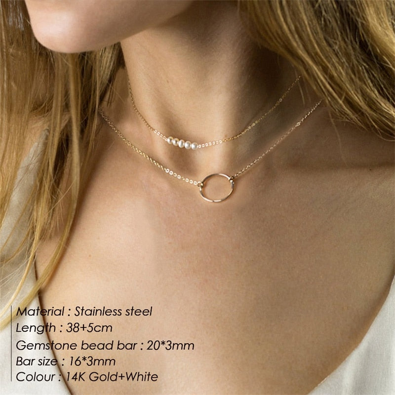 Stainless Steel Layers Necklace