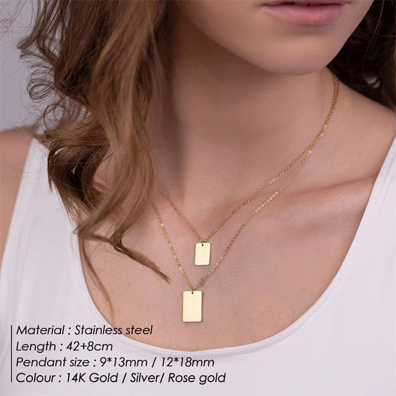 3pcs Separated Stainless Steel Layered Necklace