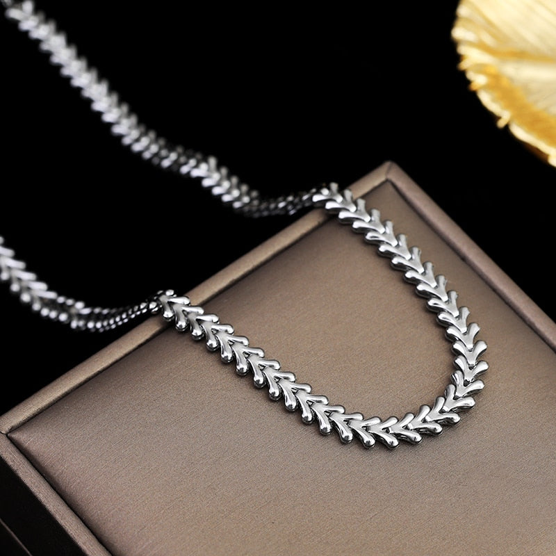 Bone Shape Stainless steel Chokers Necklace