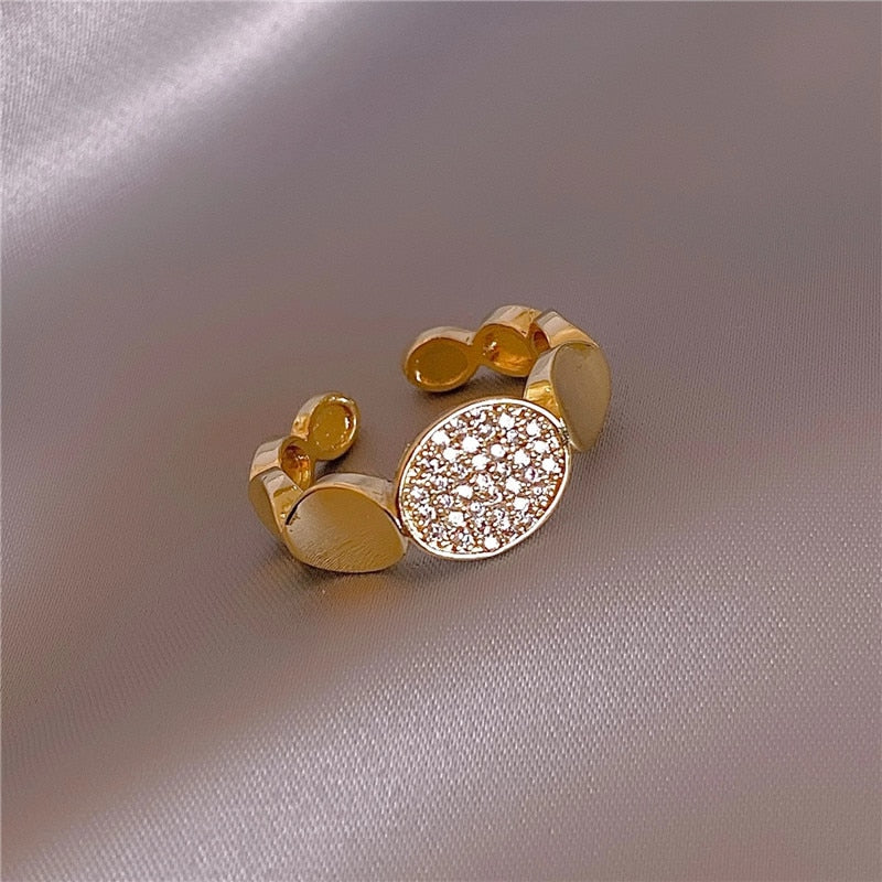 Geometric Round Square Adjustable Rings