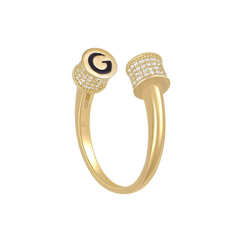 Letter G Open Adjustable Ring