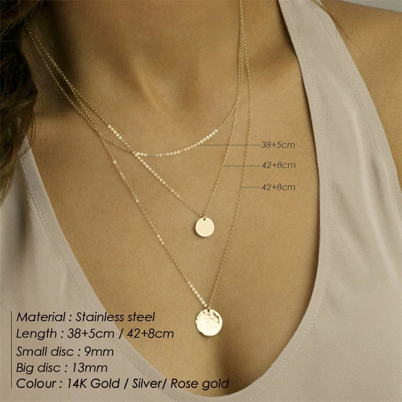 3pcs Separated Stainless Steel Layered Necklace