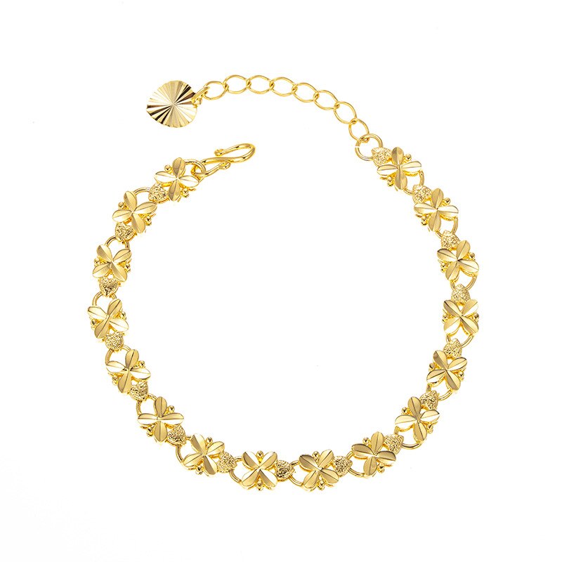 Four-leaf clover gold bracelet