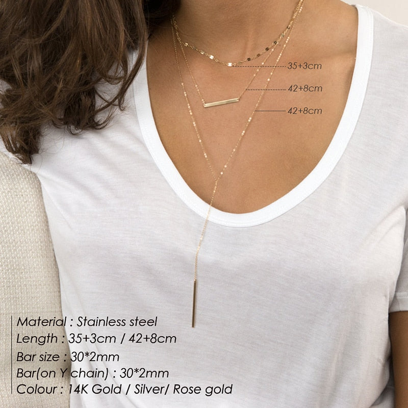 Stainless Steel Layers Necklace