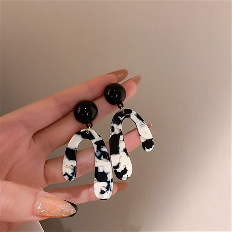 Vintage Acrylic Monochrome Earrings