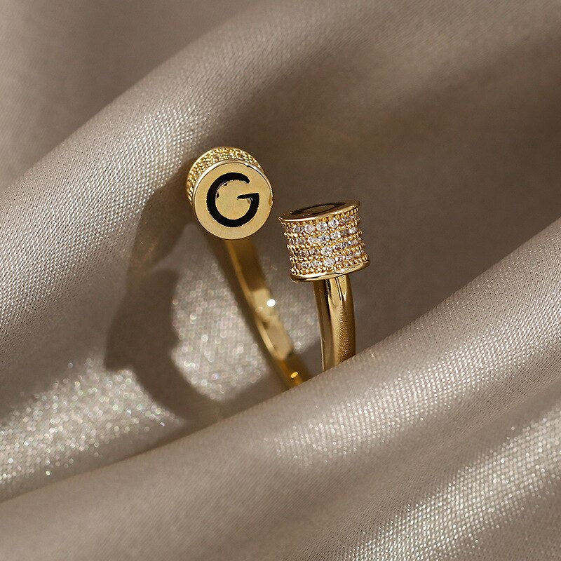 Letter G Open Adjustable Ring