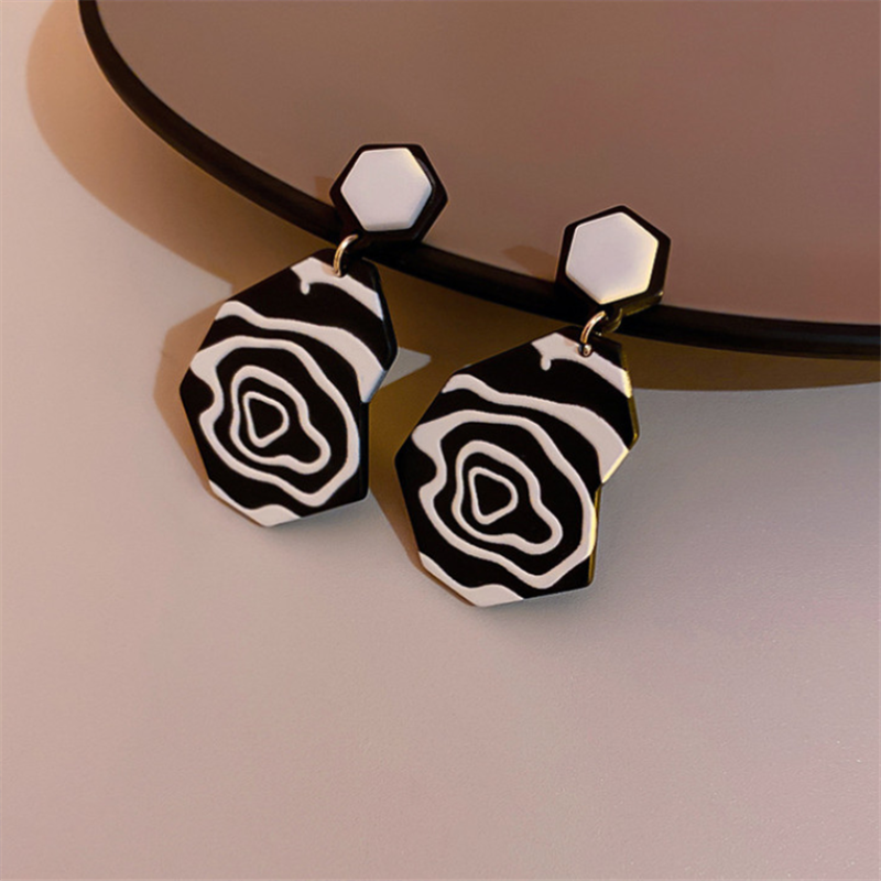 Vintage Acrylic Monochrome Earrings