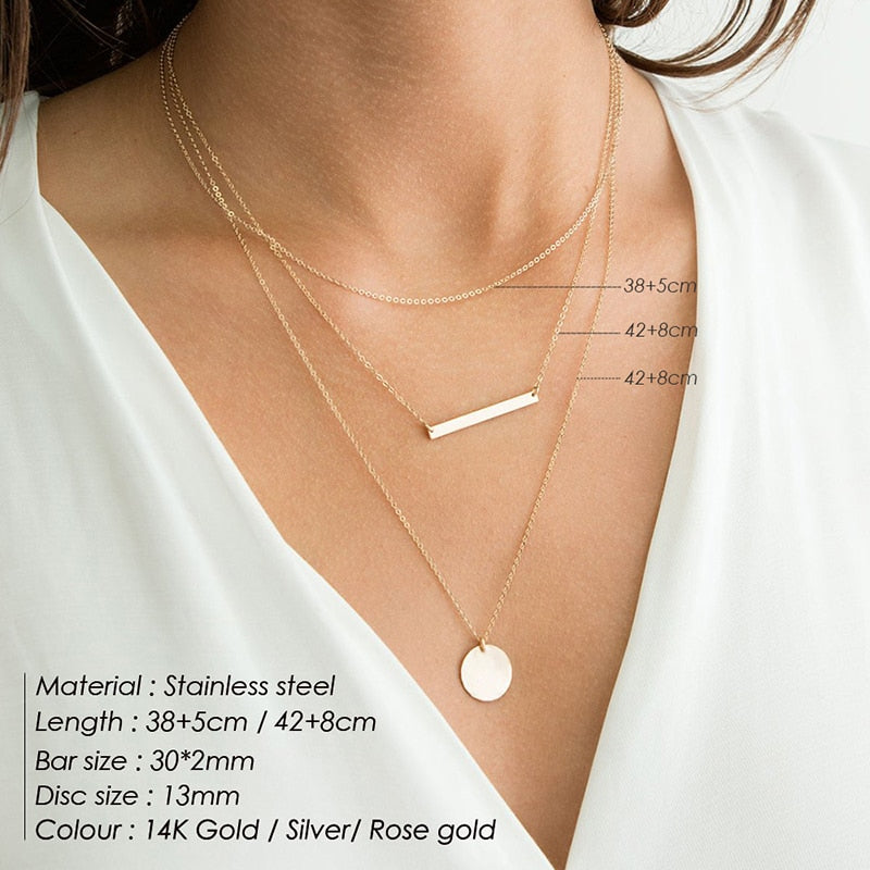 Stainless Steel Layers Necklace