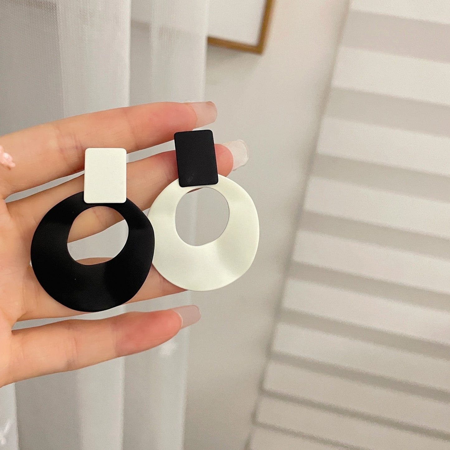 Vintage Acrylic Monochrome Earrings