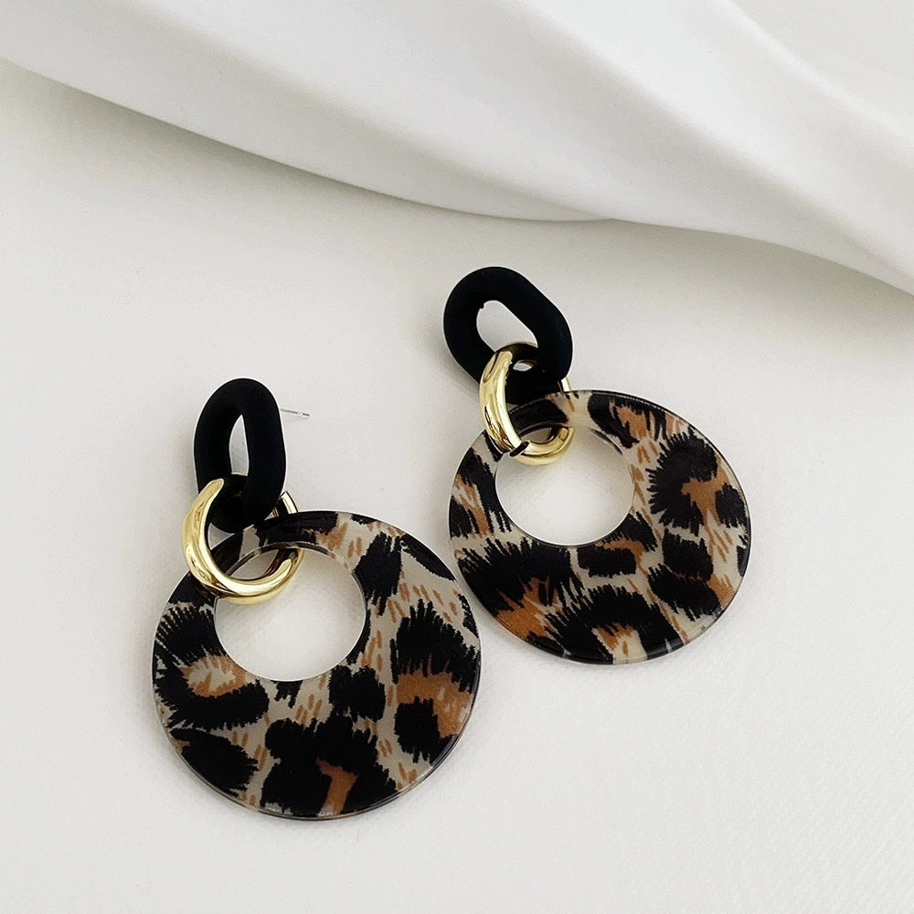 Vintage Acrylic Monochrome Earrings