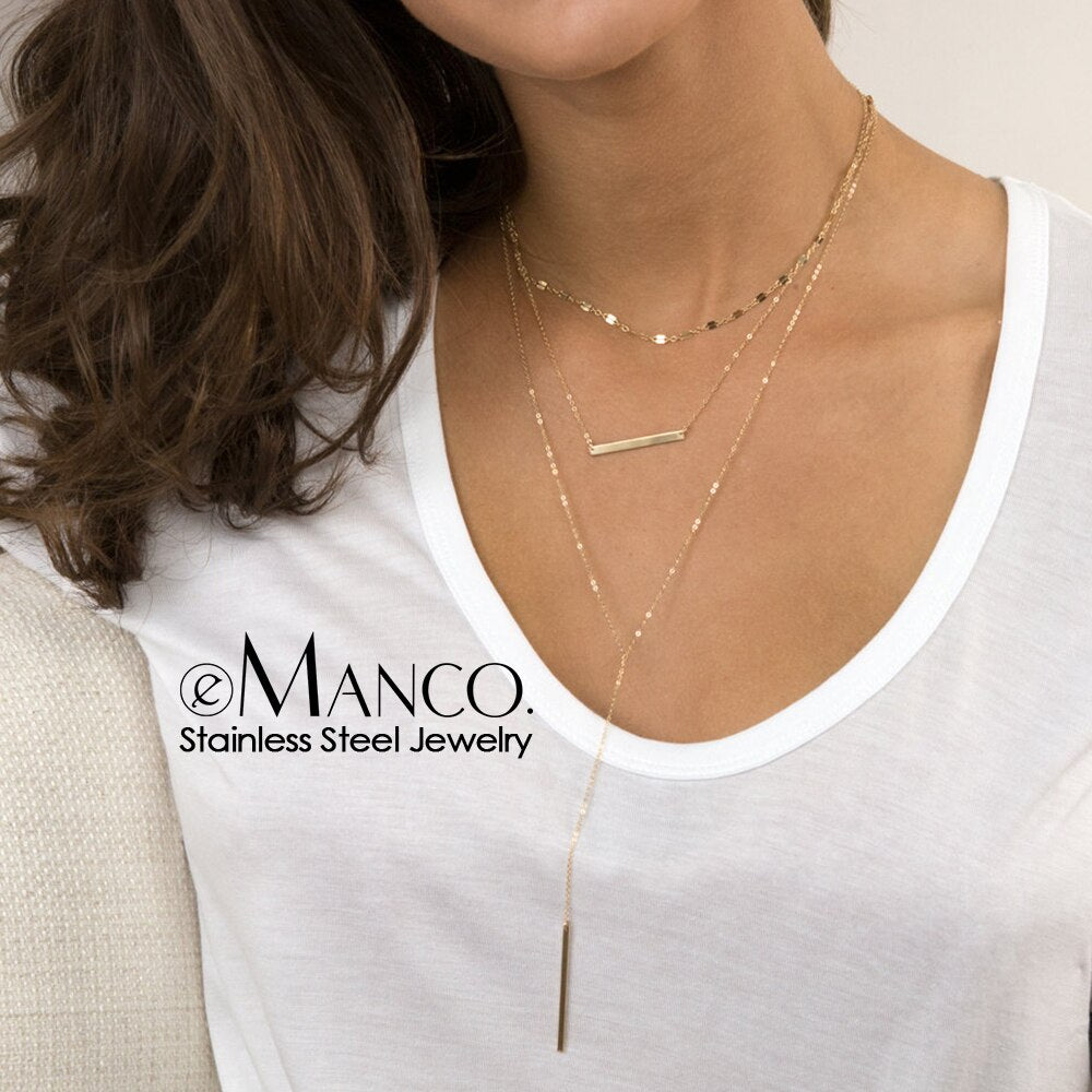 Stainless Steel Layers Necklace