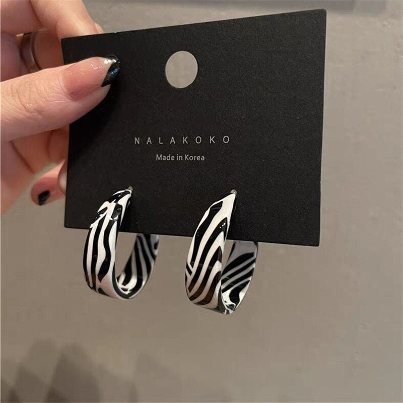 Vintage Acrylic Monochrome Earrings