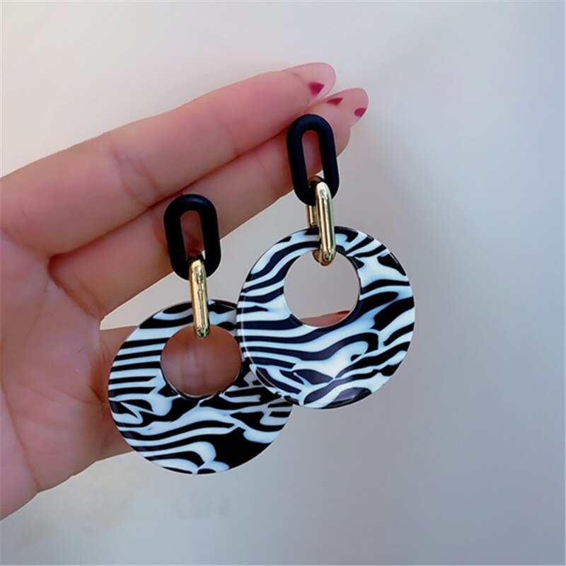 Vintage Acrylic Monochrome Earrings